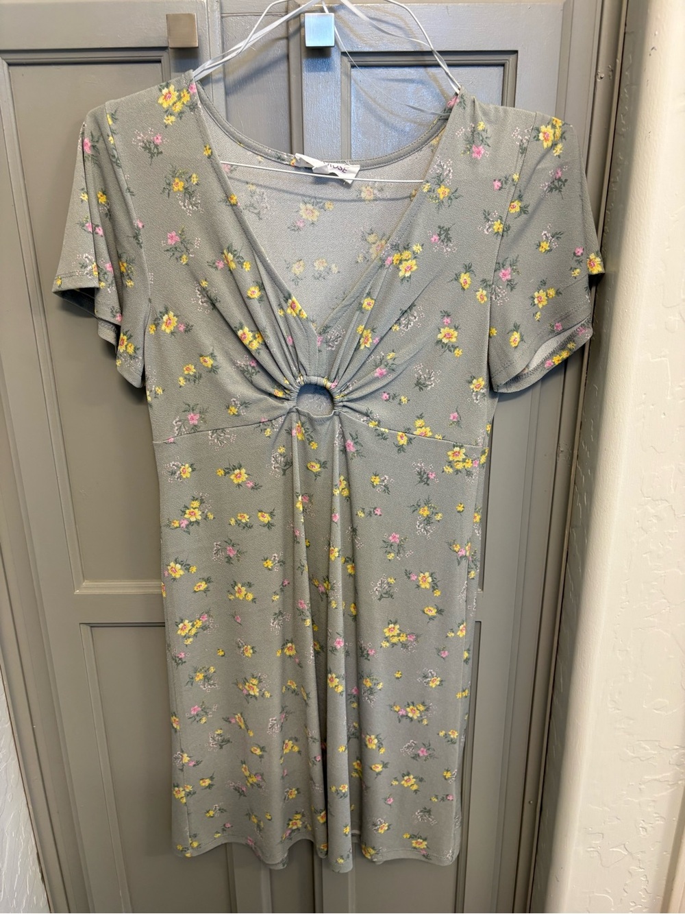 Pink Rose Brand Green Floral Dress